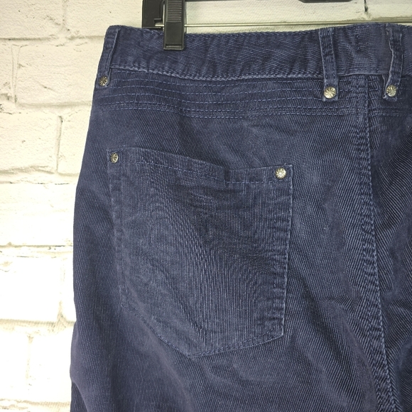 Athleta Navy Corduroy Pants Cotton Poly Stretch Womens 14 Boot Cut EUC - Picture 8 of 8